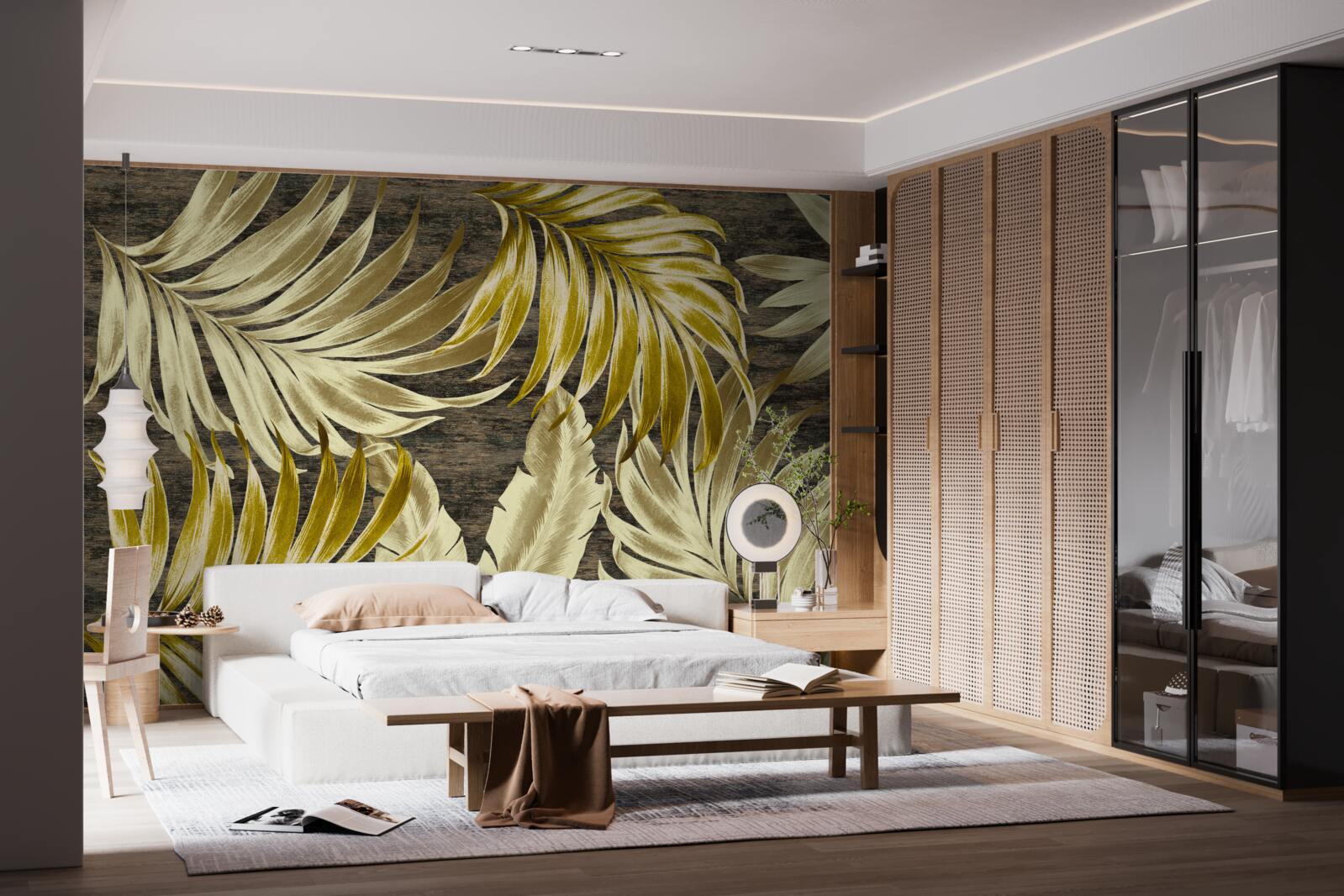 Papier peint feuilles d'arbres tropicaux