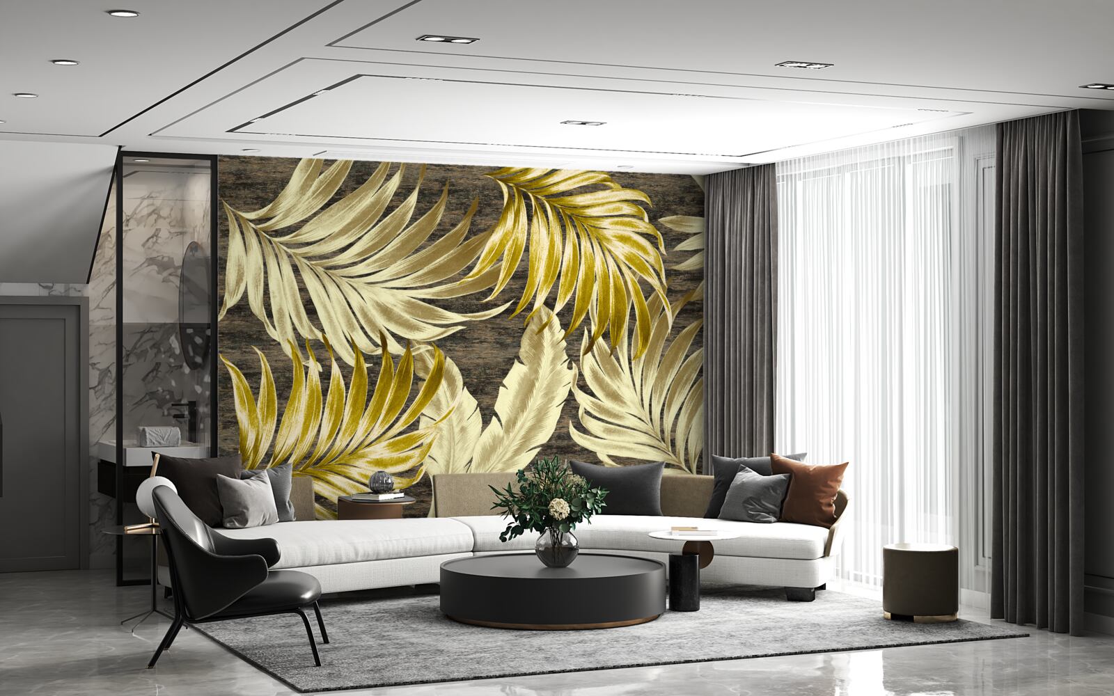 Papier peint feuilles d'arbres tropicaux