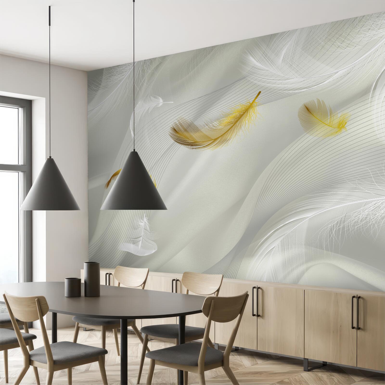 Papier peint ailes d'or en vol