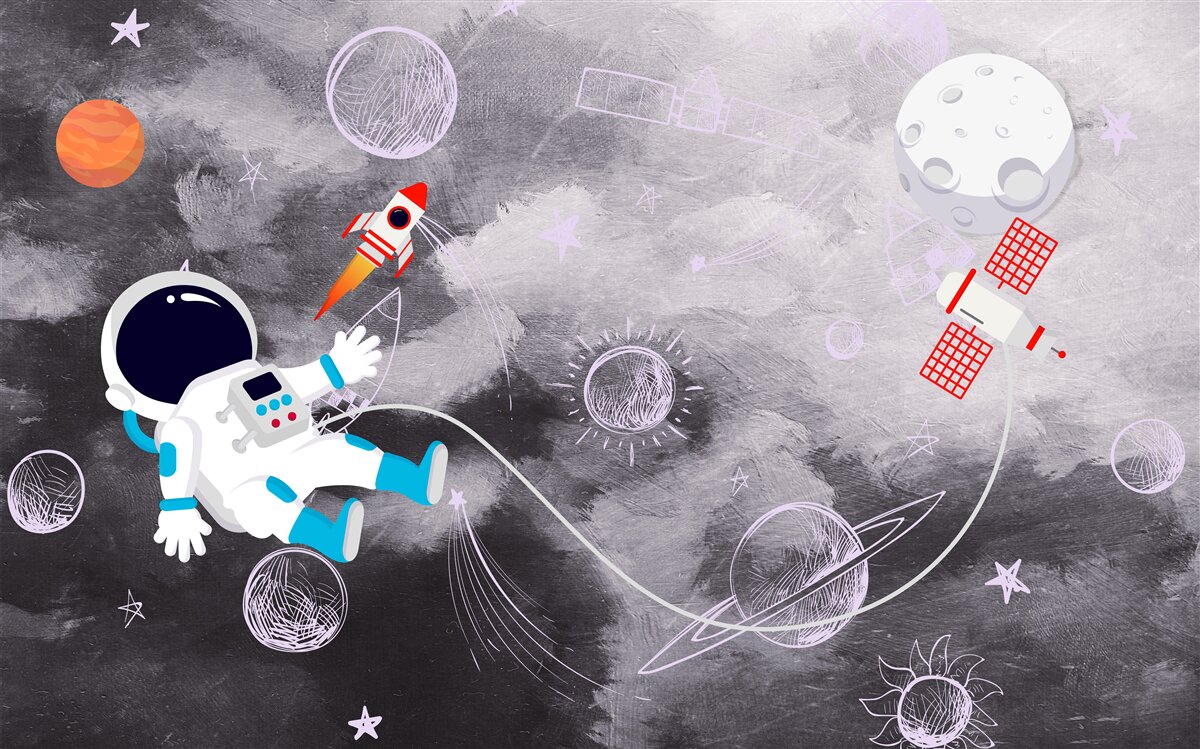 Papier peint astronaute dans l'espace sans air