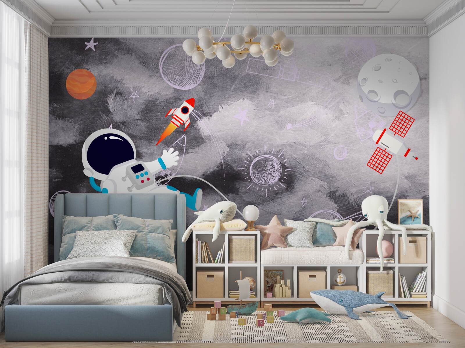 Papier peint astronaute dans l'espace sans air