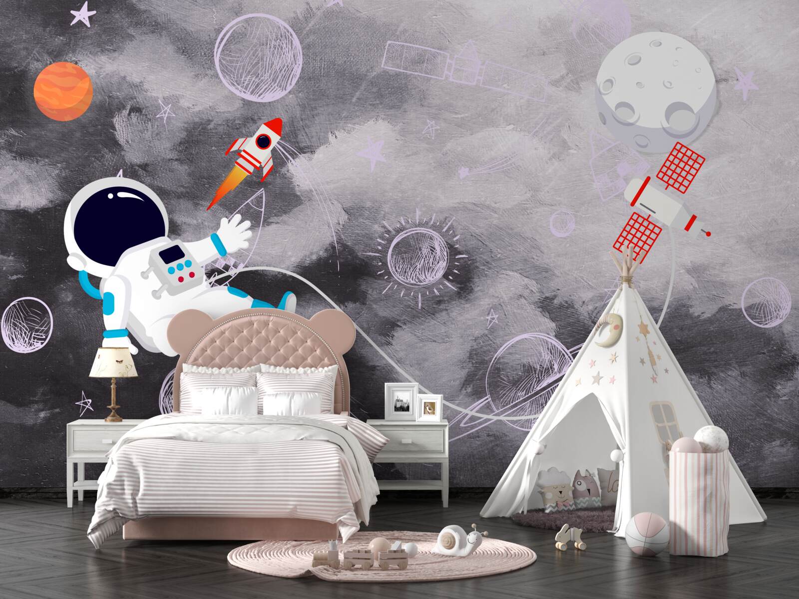 Papier peint astronaute dans l'espace sans air