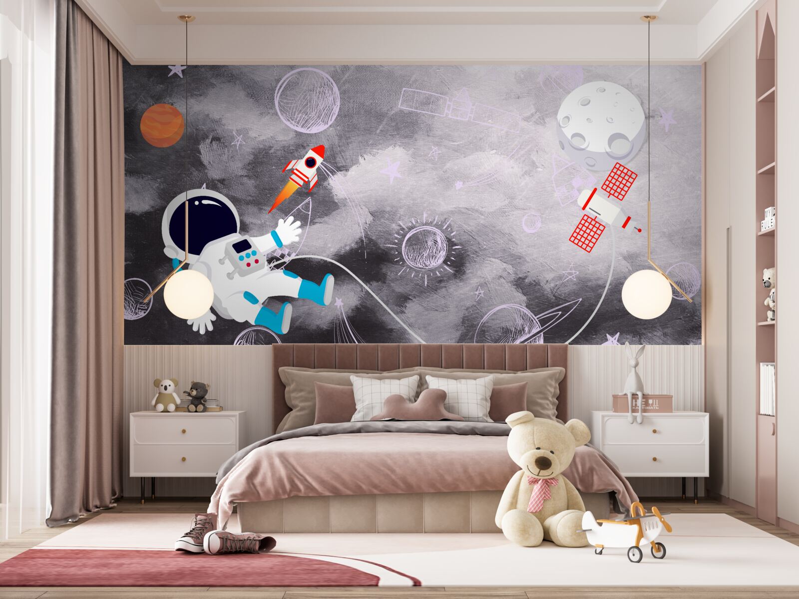 Papier peint astronaute dans l'espace sans air