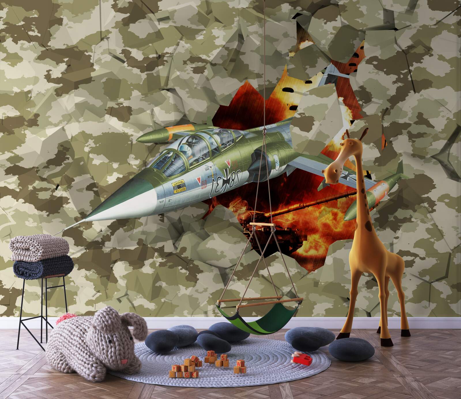 Papier peint l'avion franchit l'obstacle