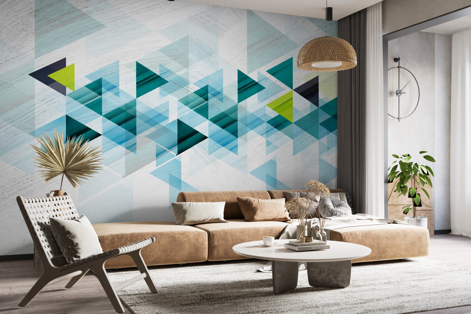 Papier peint abstraction triangulaire