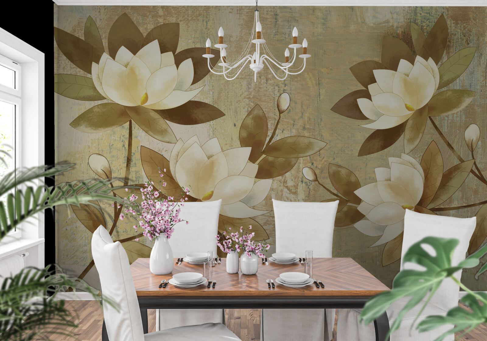 Papier peint peinture aquarelle du lotus