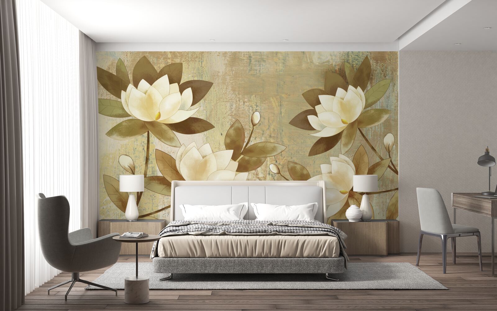 Papier peint peinture aquarelle du lotus