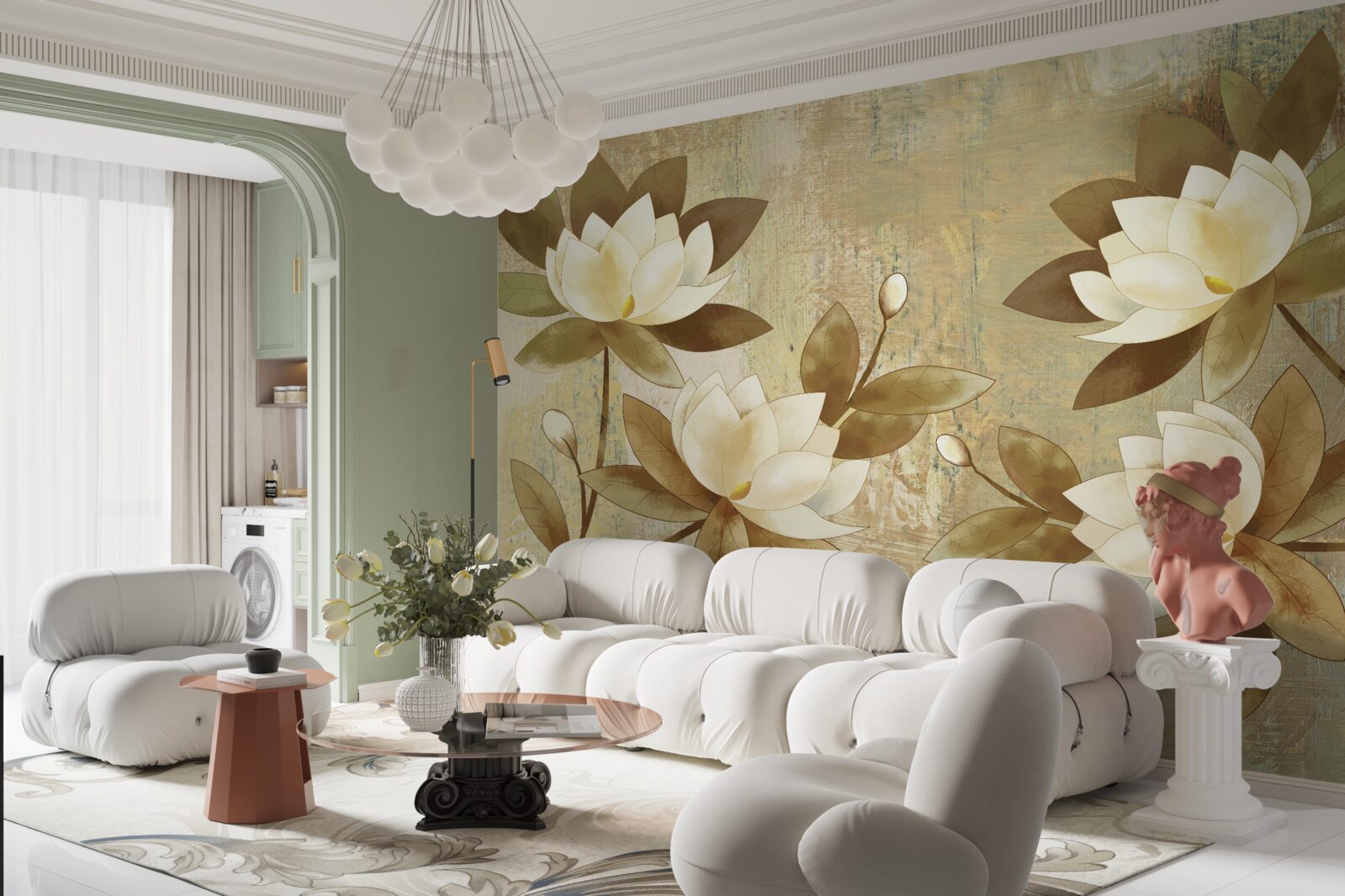 Papier peint peinture aquarelle du lotus