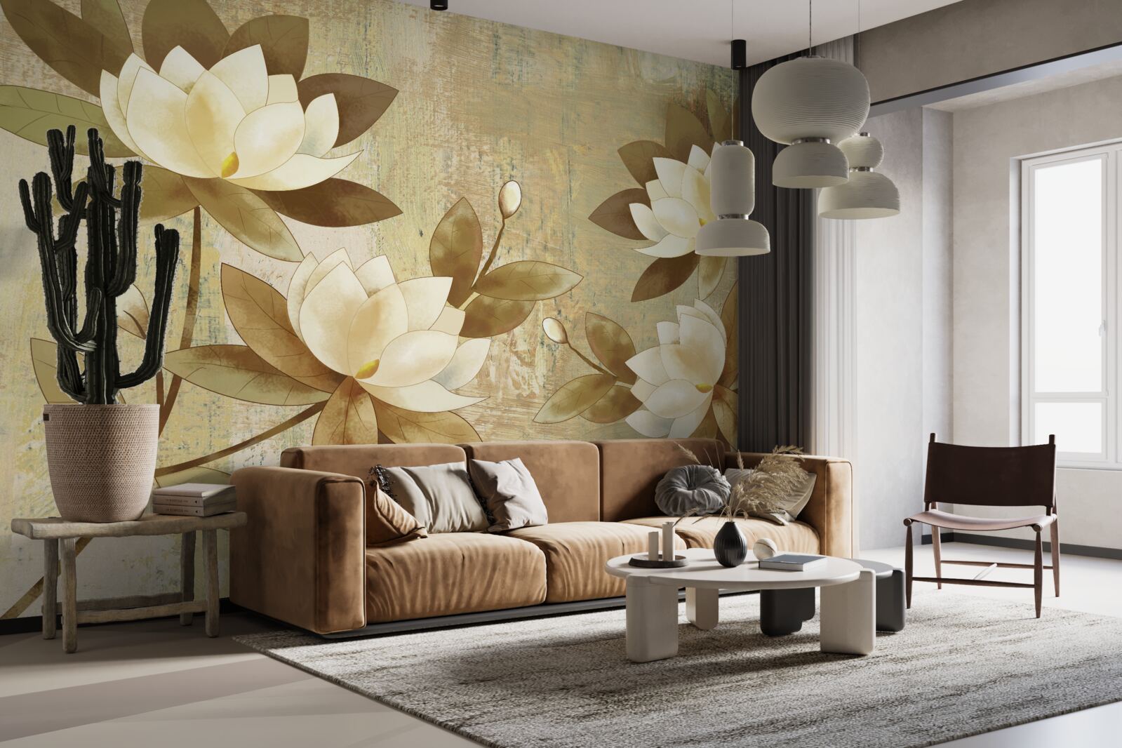 Papier peint peinture aquarelle du lotus