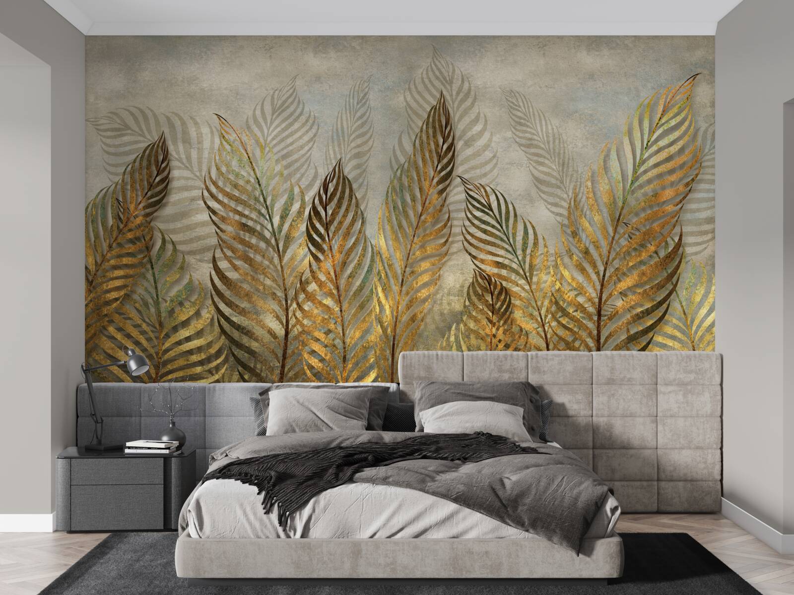 Papier peint feuilles de fougère gracieuses