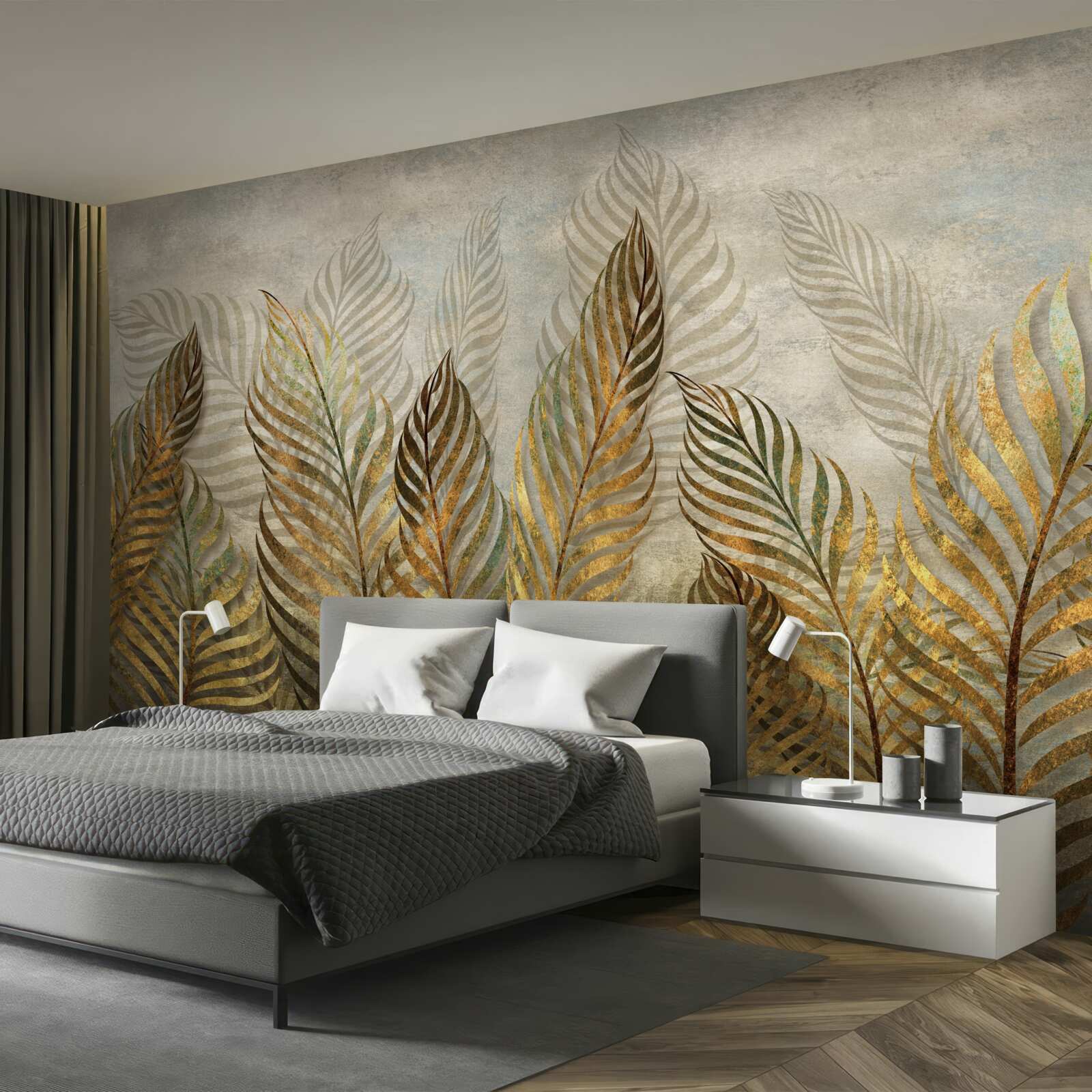 Papier peint feuilles de fougère gracieuses