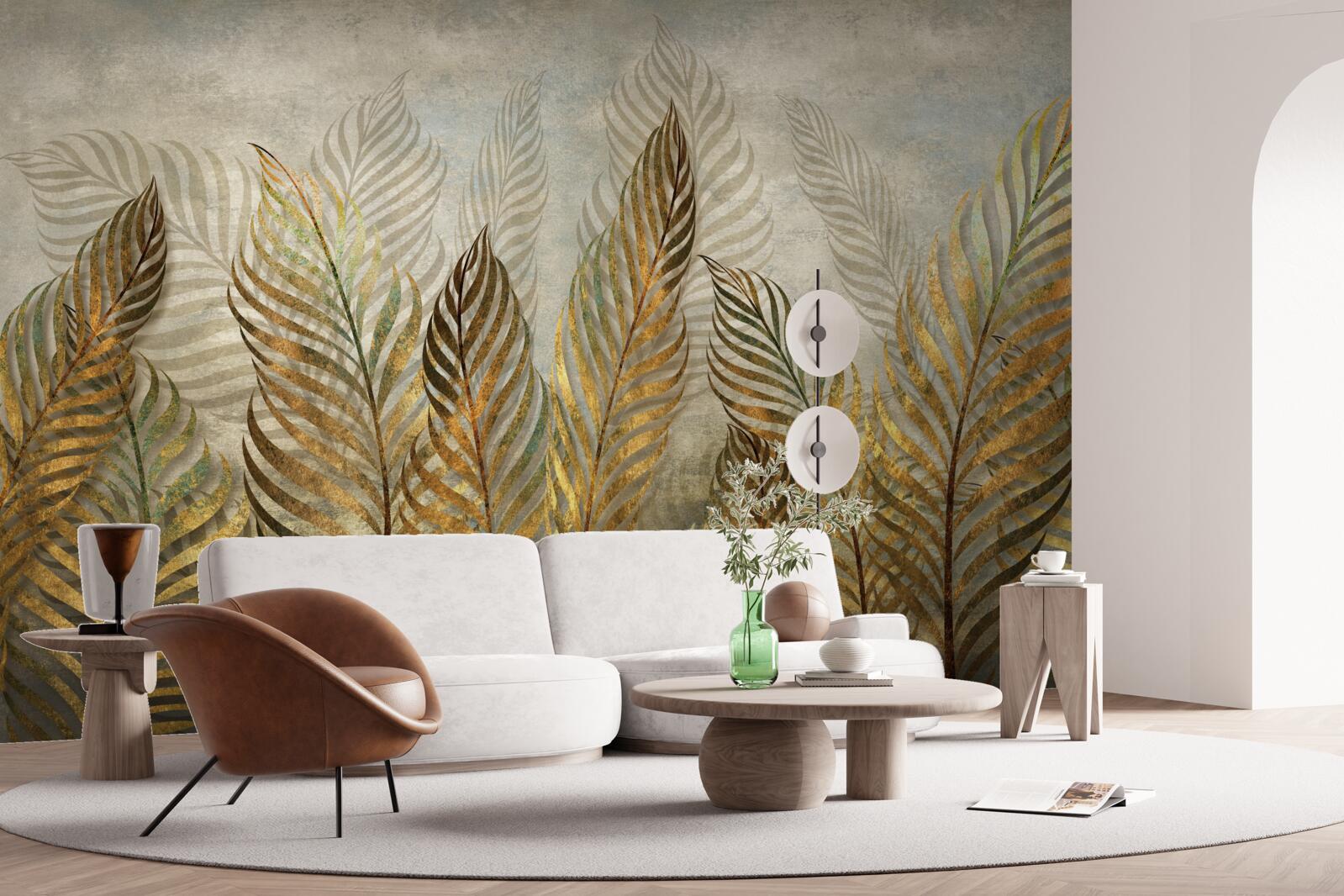 Papier peint feuilles de fougère gracieuses