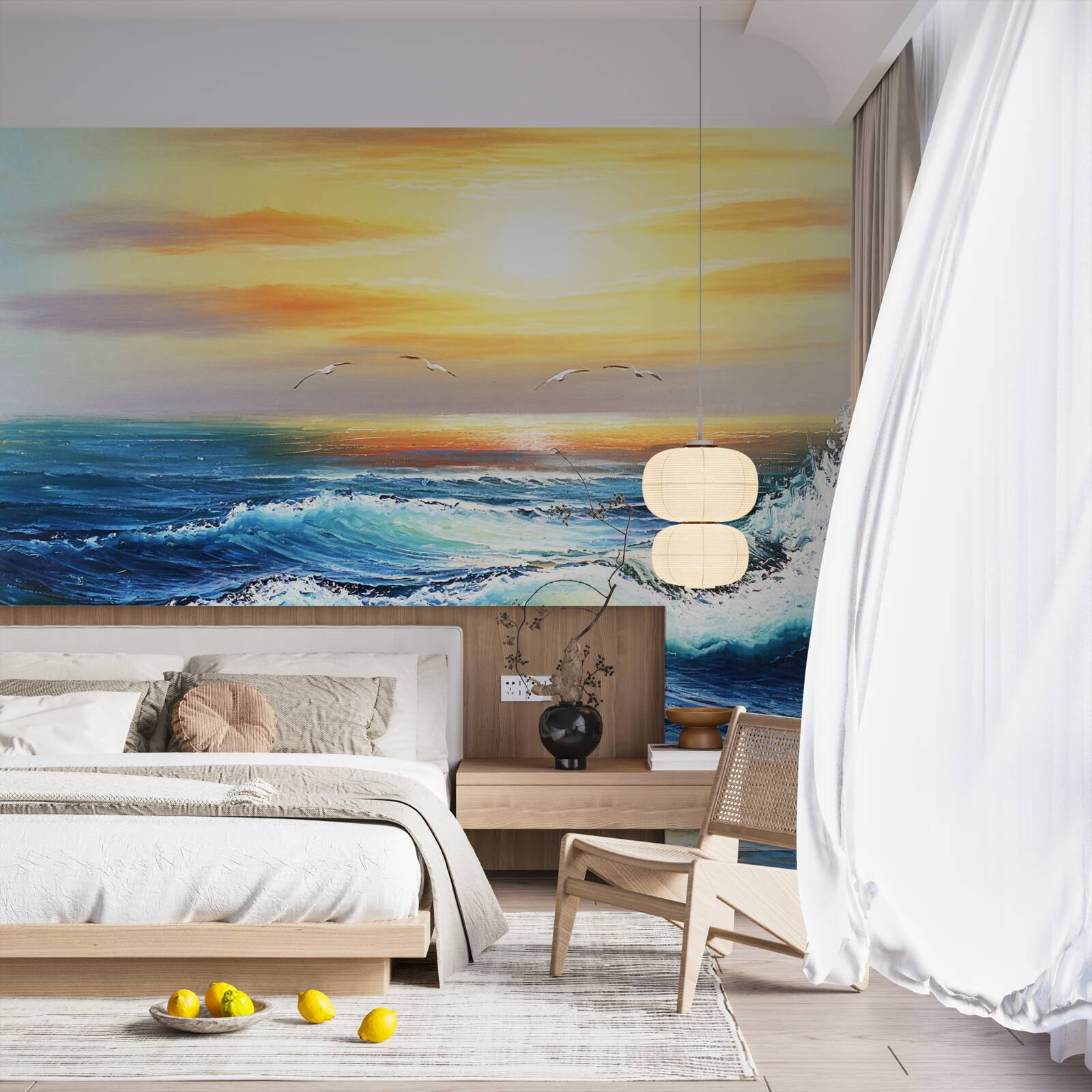 Papier peint vagues de l'océan en colère