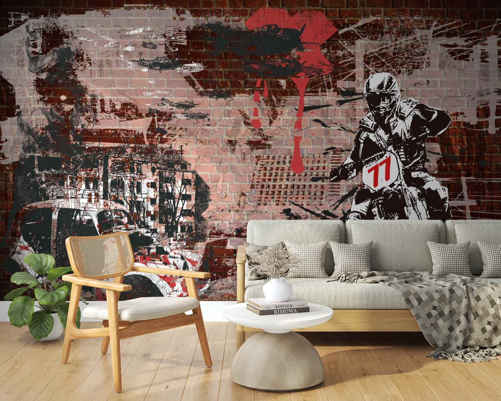 Papier peint cycliste sur une moto