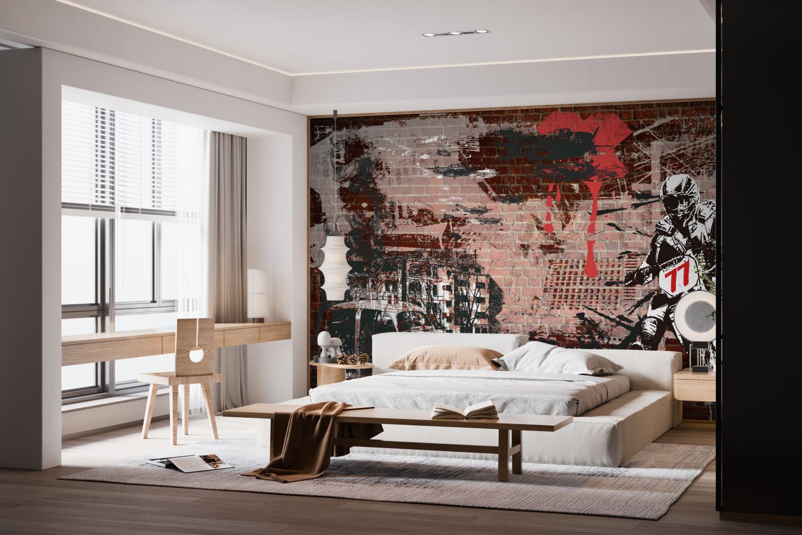 Papier peint cycliste sur une moto