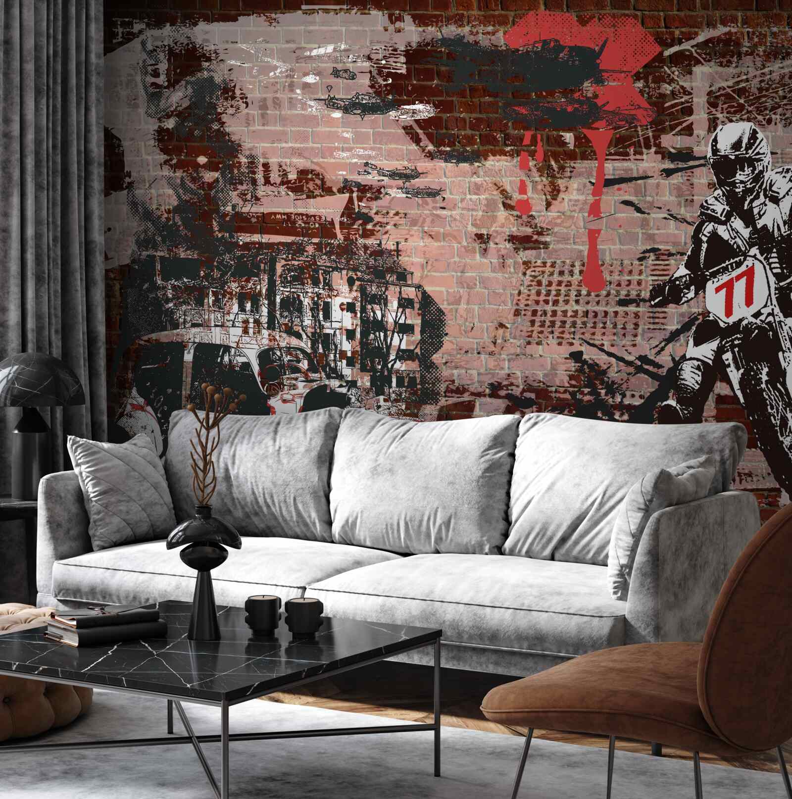 Papier peint cycliste sur une moto