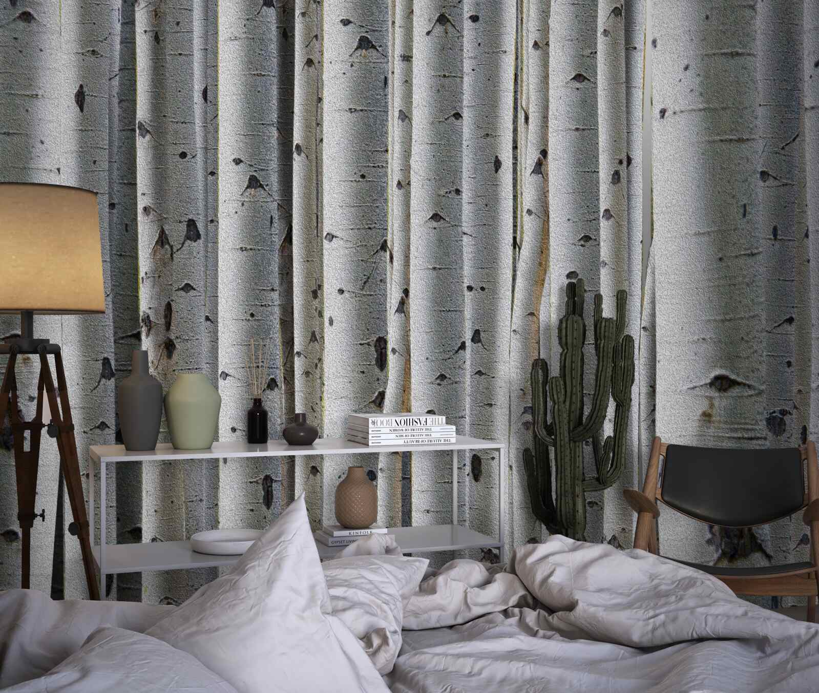 Papier peint forêt de bouleaux