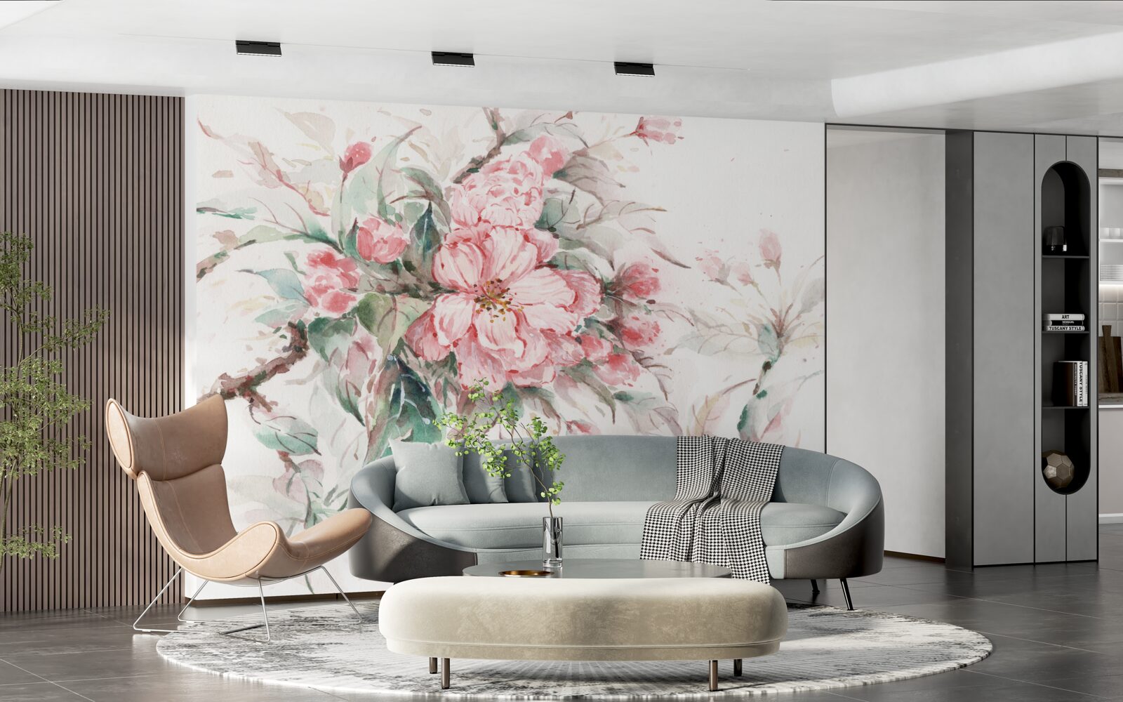 Papier peint branche légère du sakura luxueux