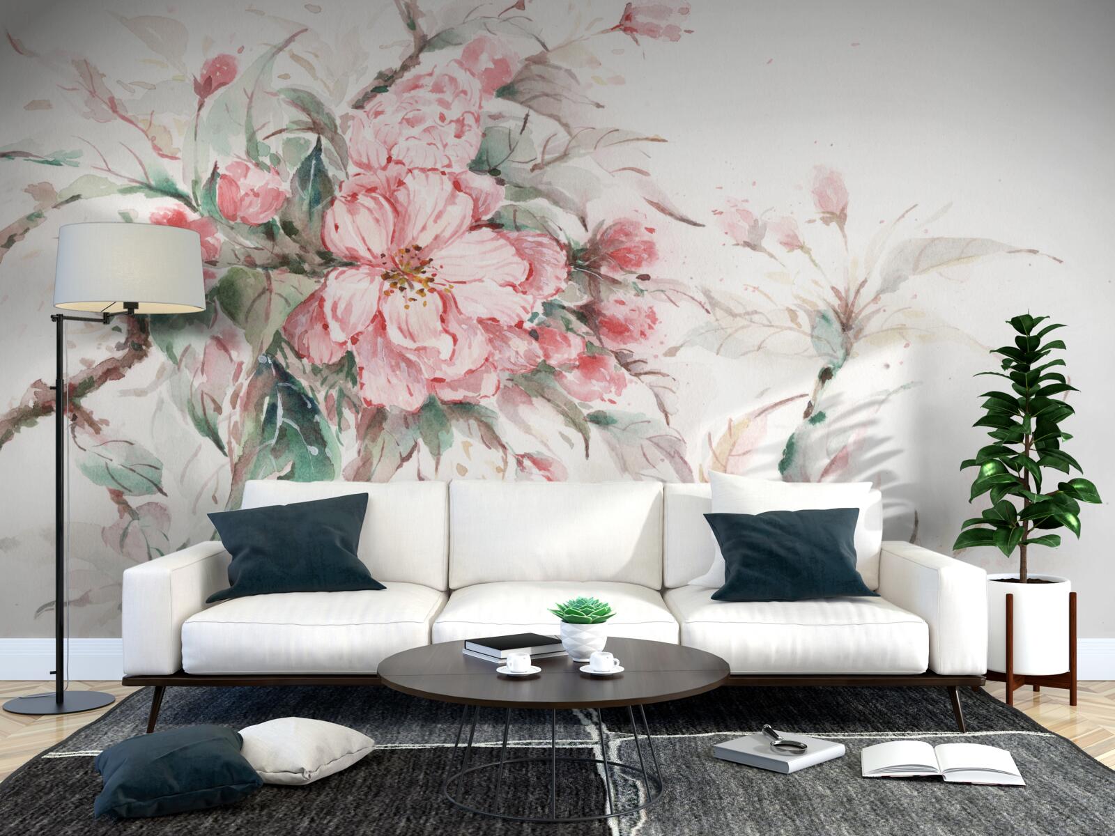 Papier peint branche légère du sakura luxueux