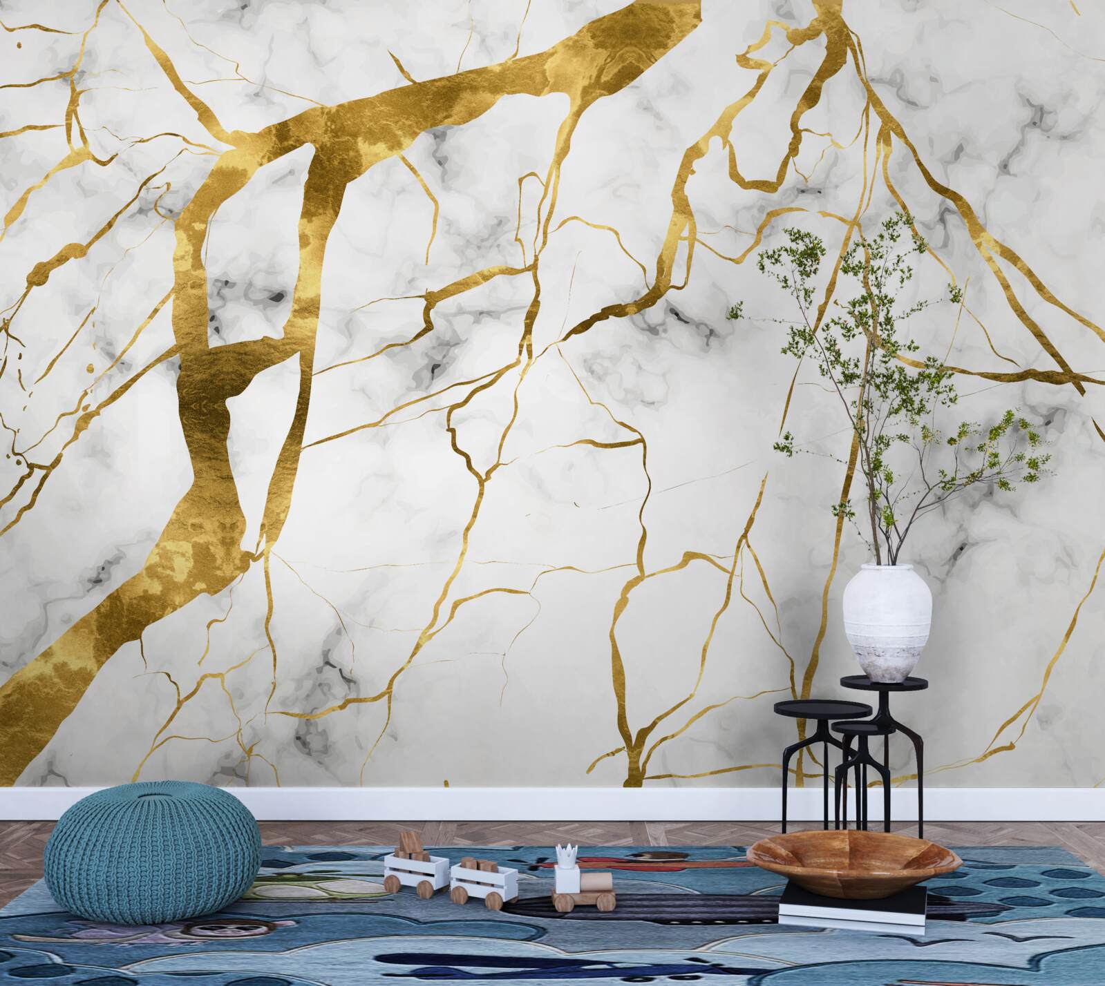 Papier peint le ciel nocturne est illuminé par des éclairs