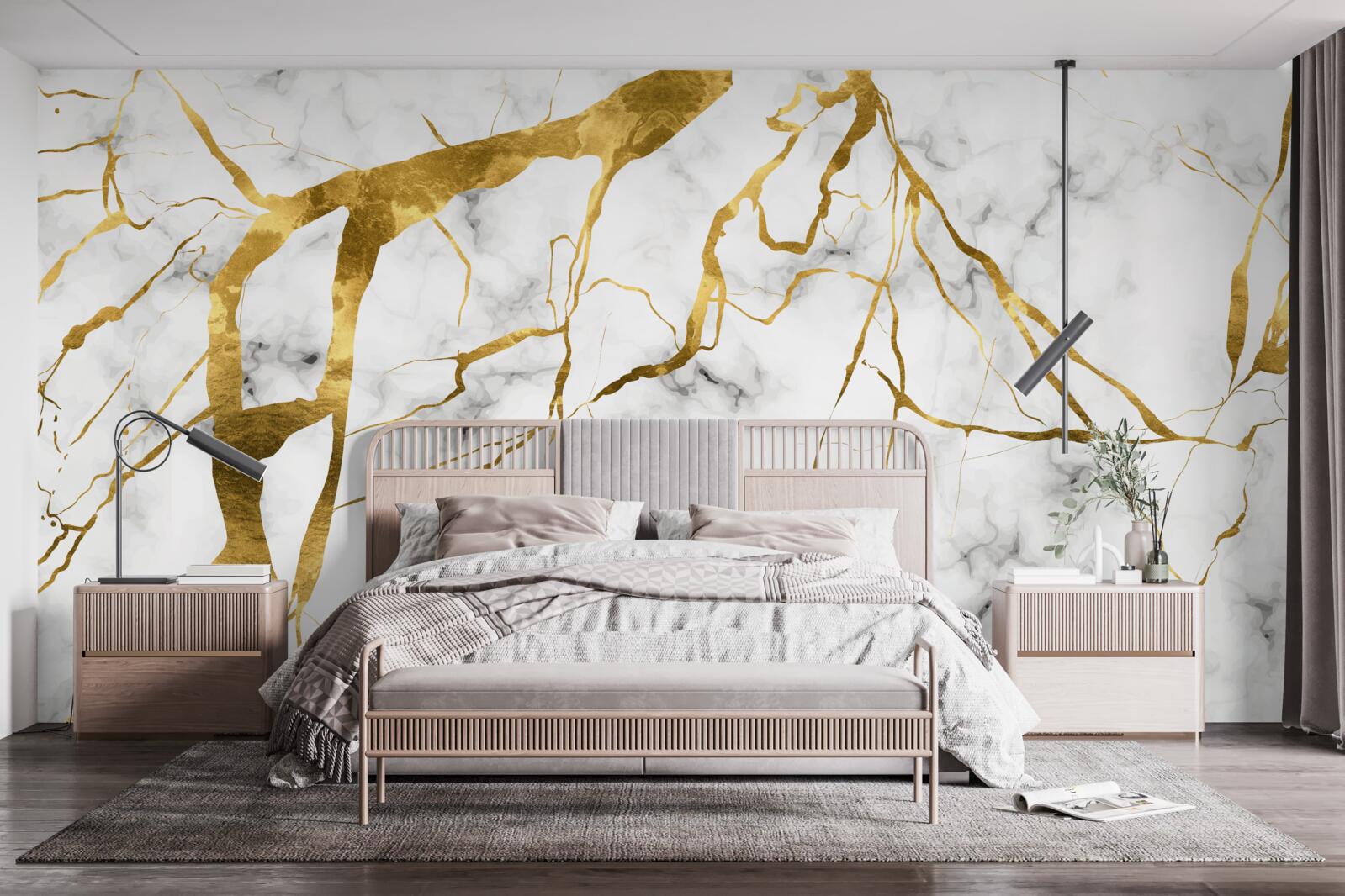 Papier peint le ciel nocturne est illuminé par des éclairs