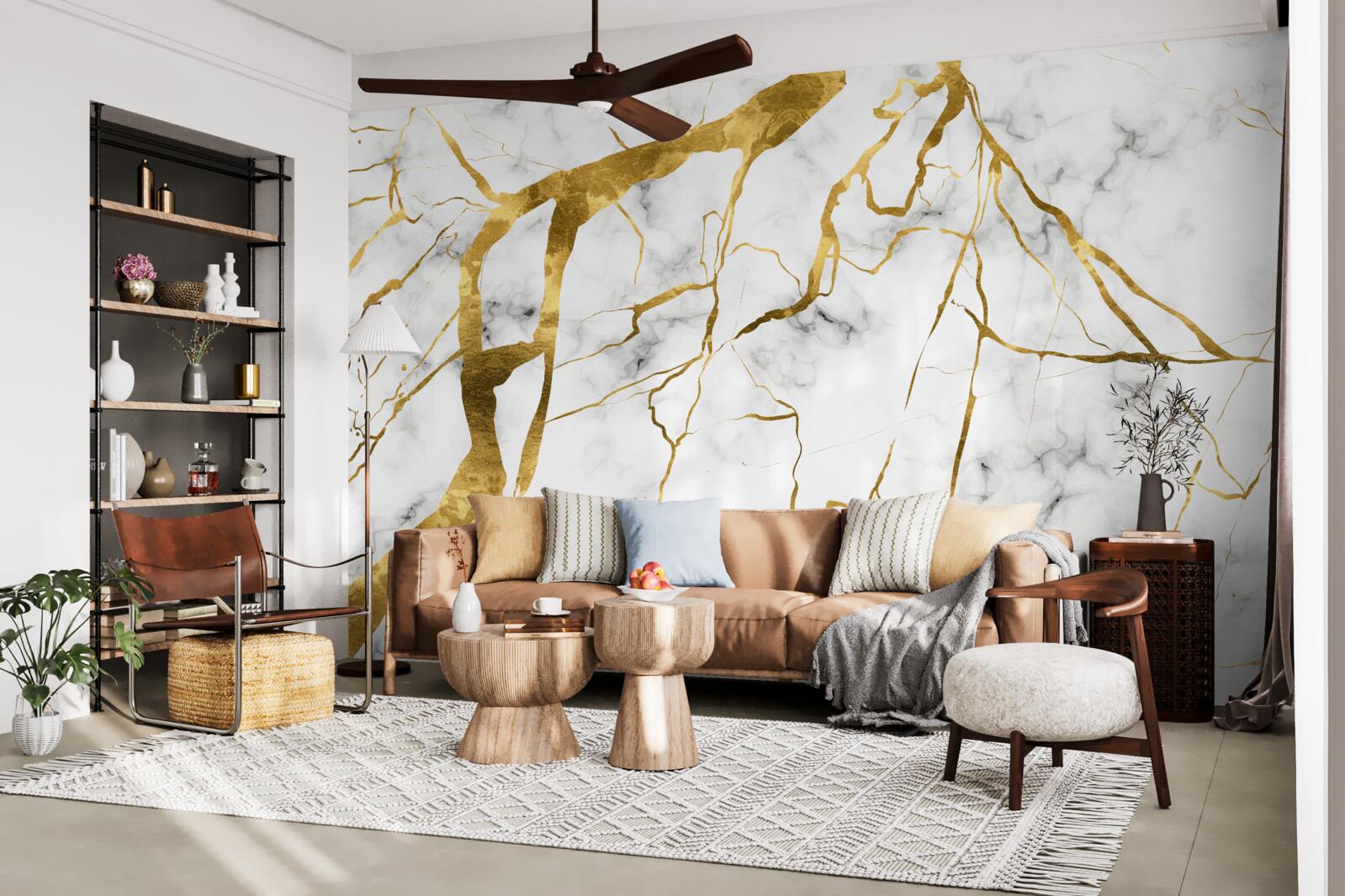 Papier peint le ciel nocturne est illuminé par des éclairs