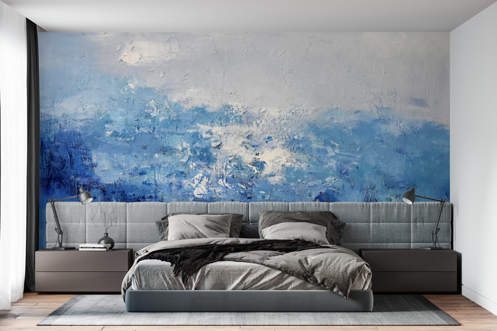 Papier peint pluie nocturne dans la forêt