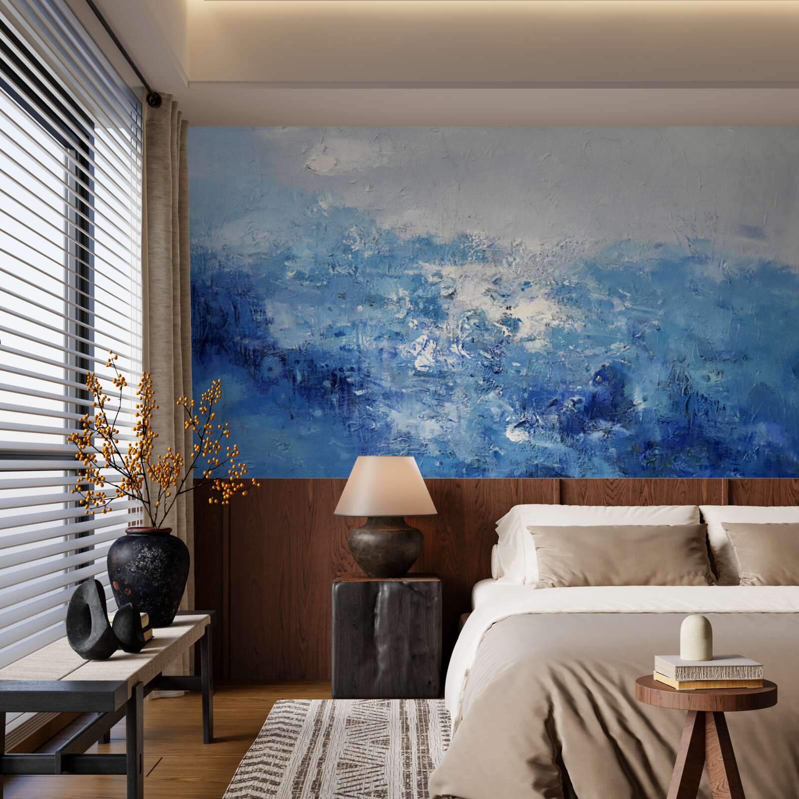 Papier peint pluie nocturne dans la forêt