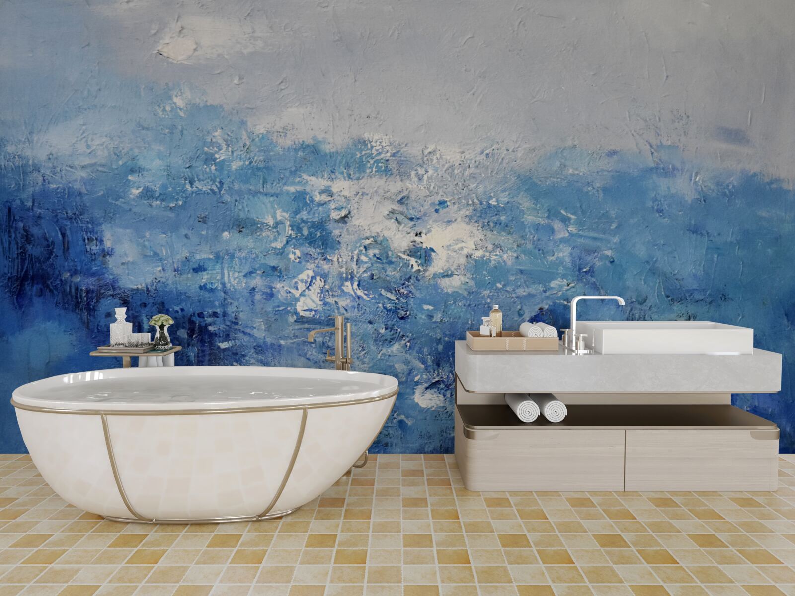 Papier peint pluie nocturne dans la forêt