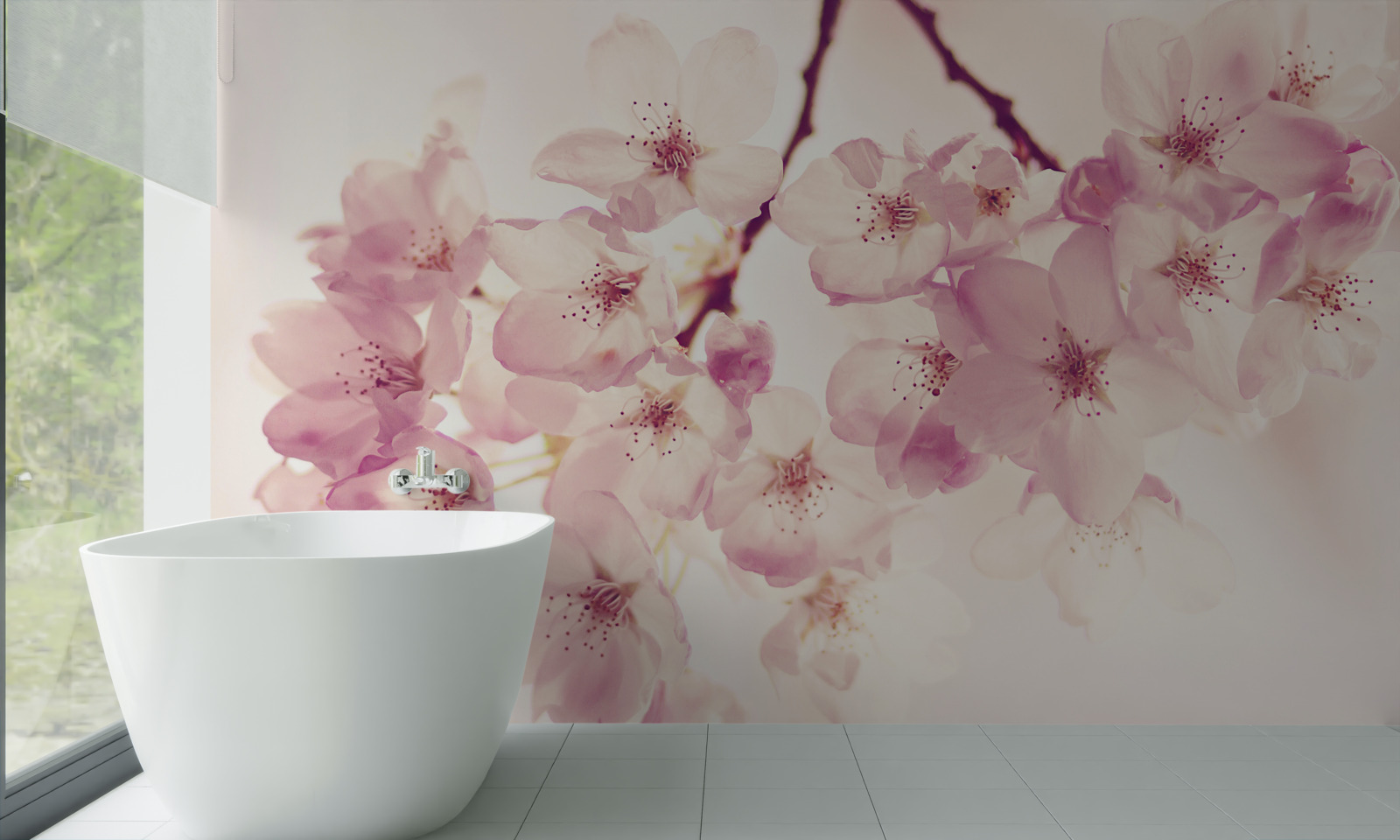 Papier peint les fleurs de cerisier sauvage, pleines de délicatesse