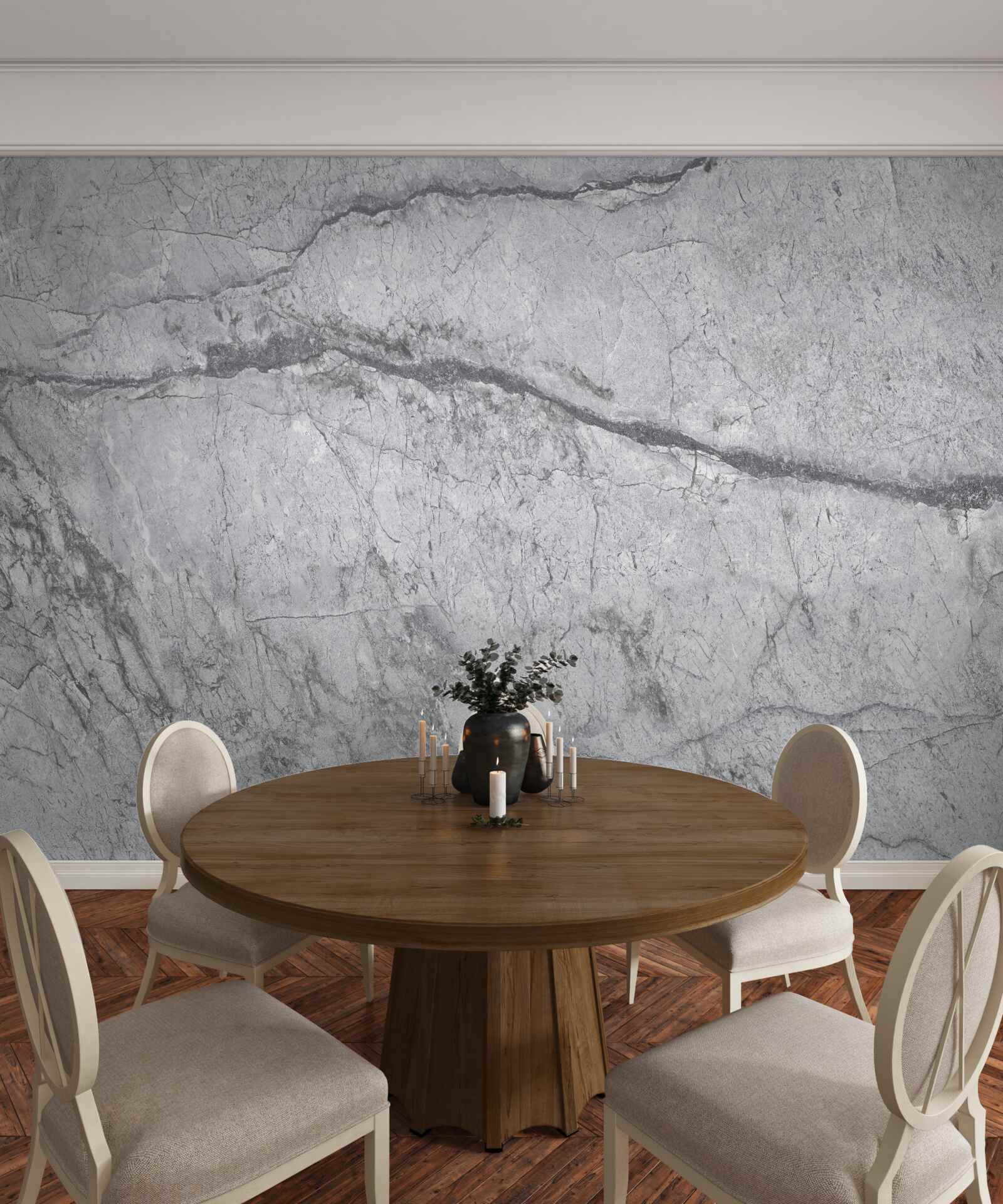 Papier peint marbre gris