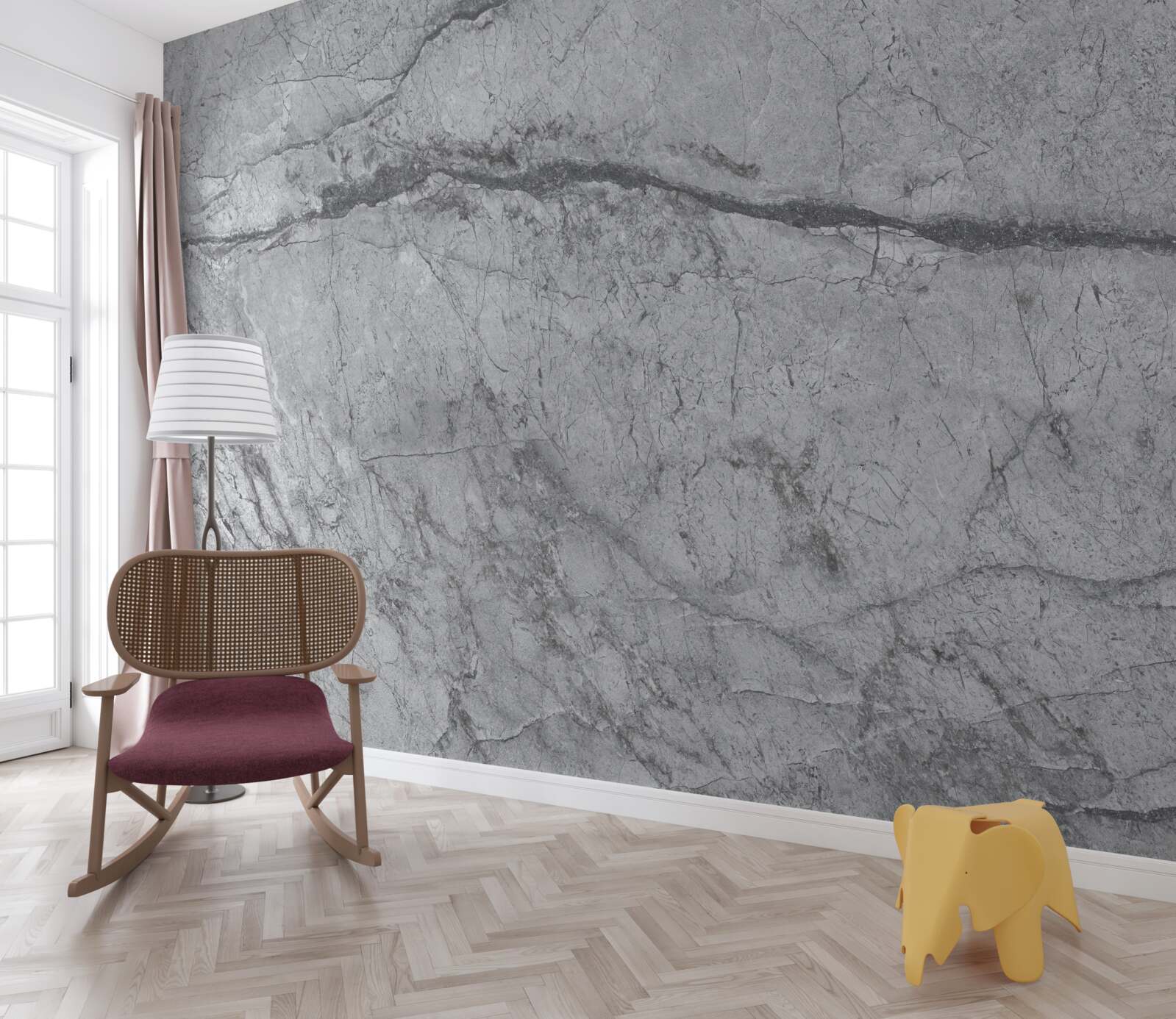 Papier peint marbre gris