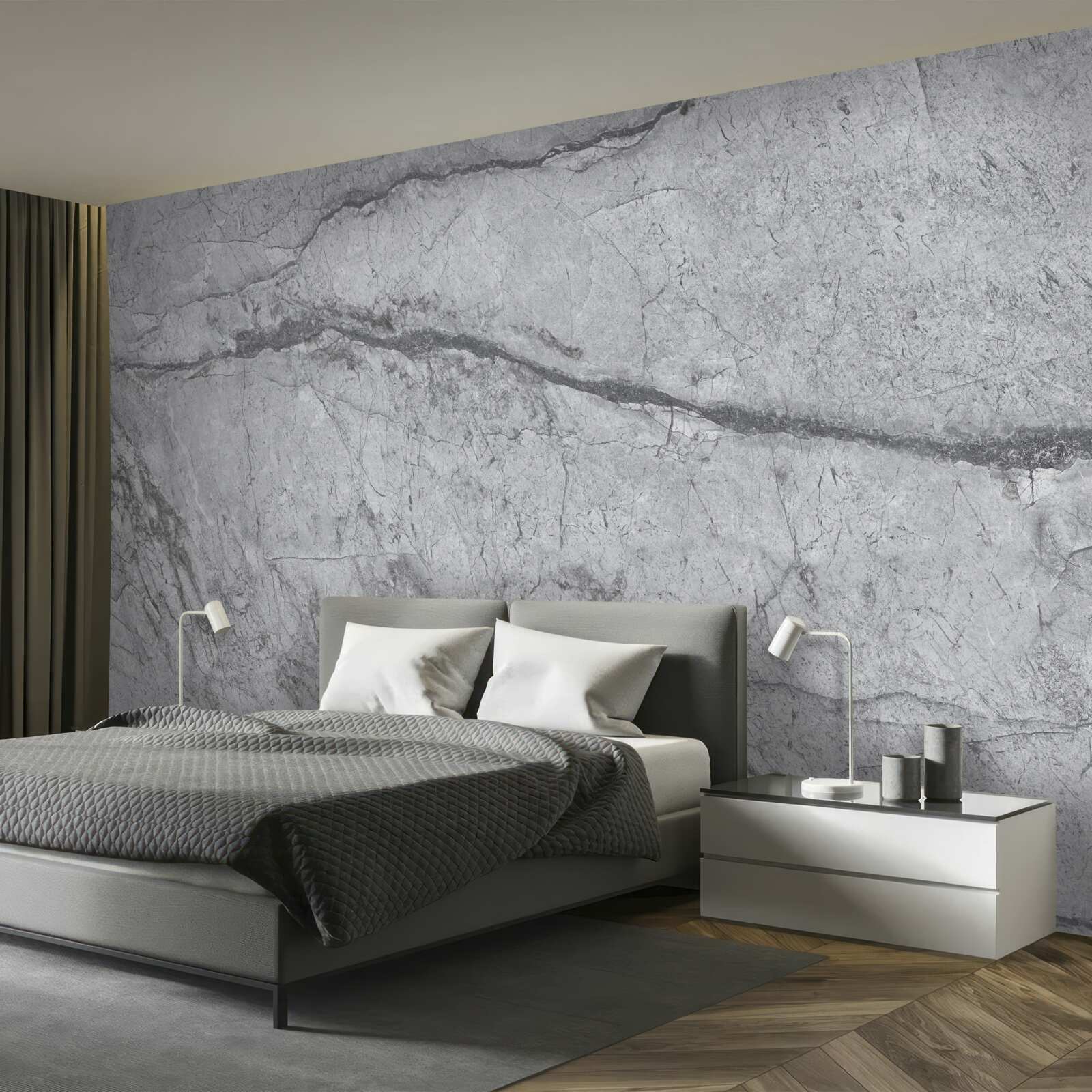 Papier peint marbre gris