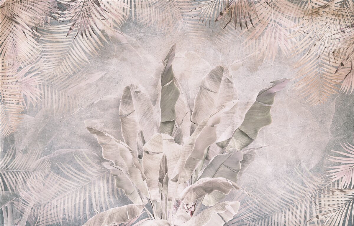 Papier peint composition de feuillage tropical