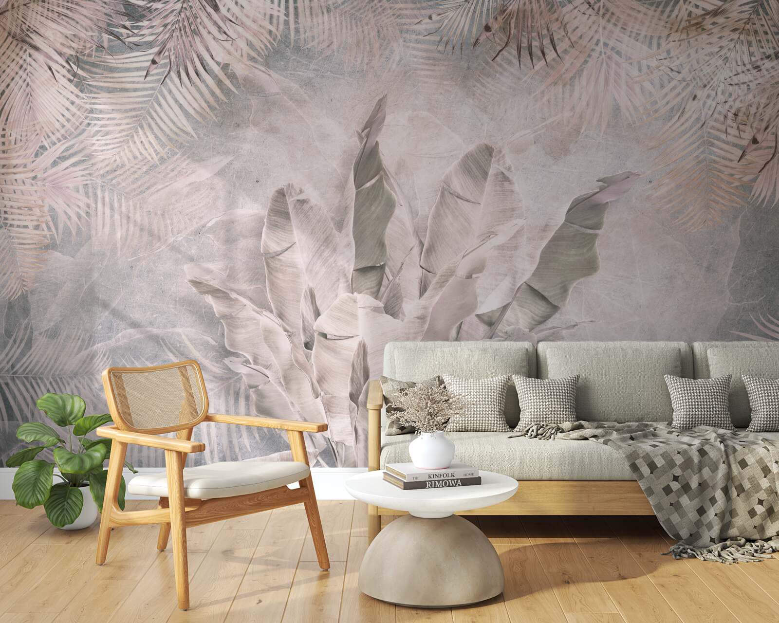 Papier peint composition de feuillage tropical