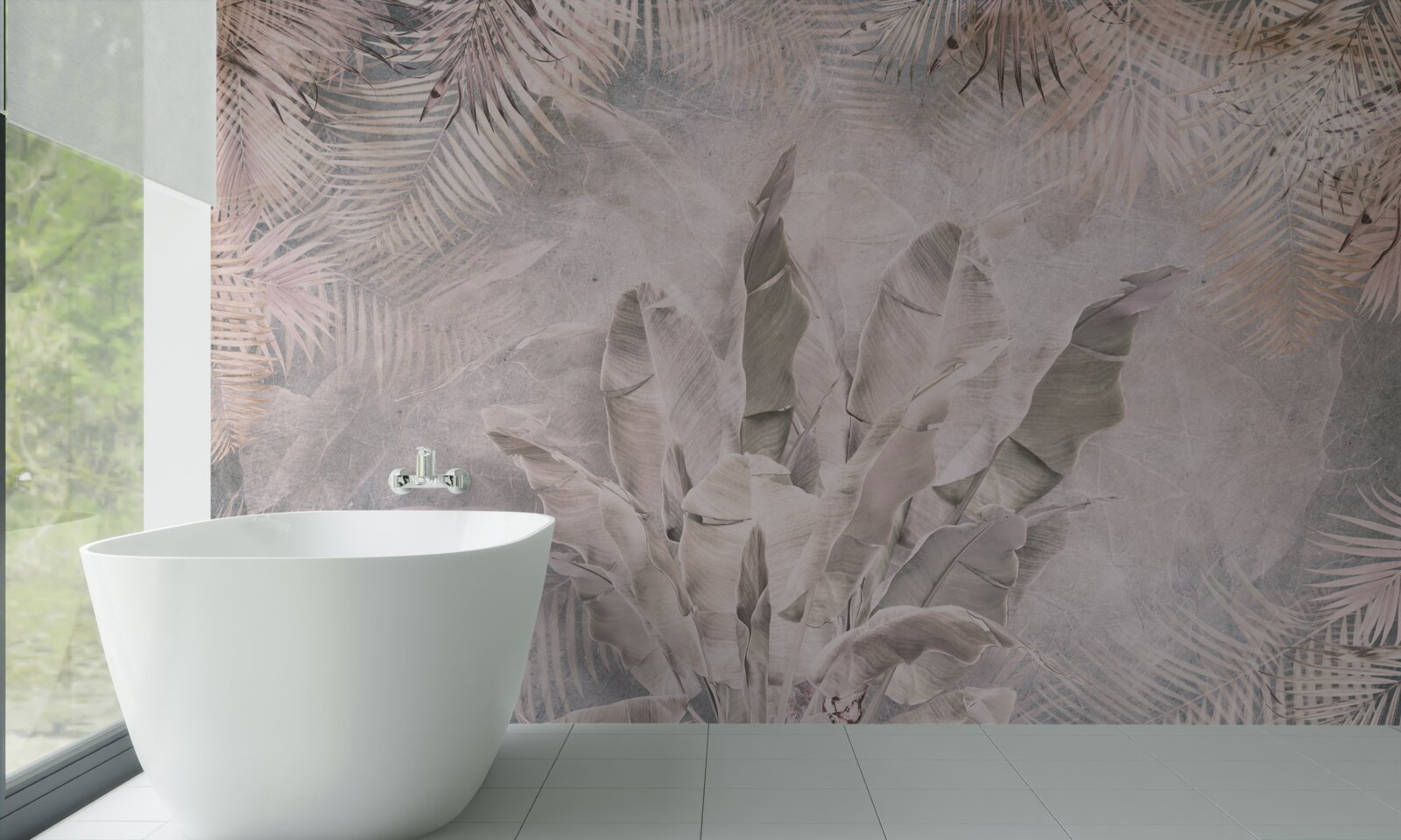 Papier peint composition de feuillage tropical