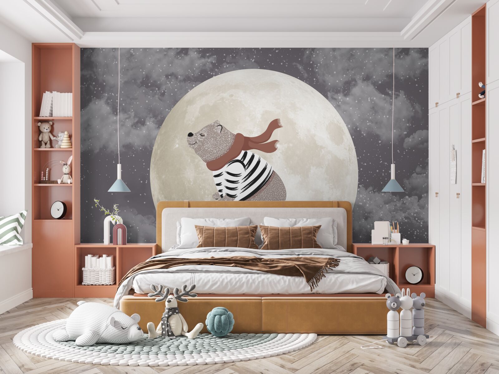 Papier peint panda de cirque sur un vélo