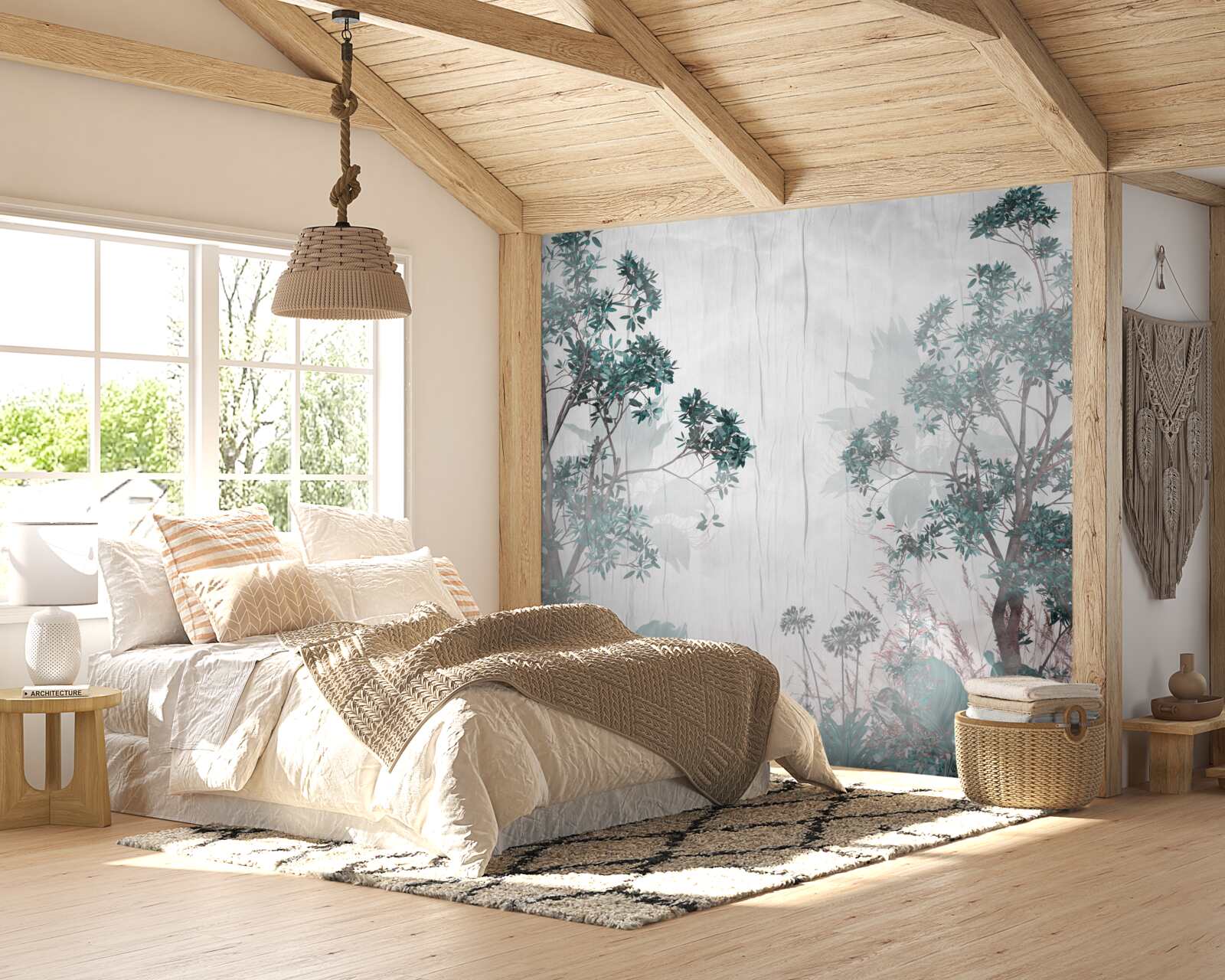 Papier peint la forêt est enveloppée d'un temps pluvieux