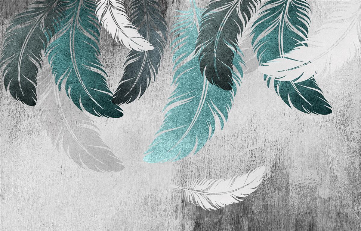 Papier peint les grandes feuilles pennées tombent