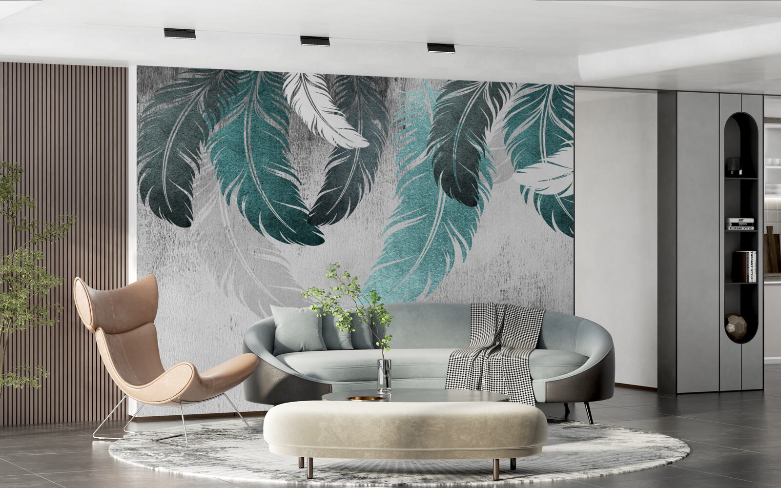 Papier peint les grandes feuilles pennées tombent