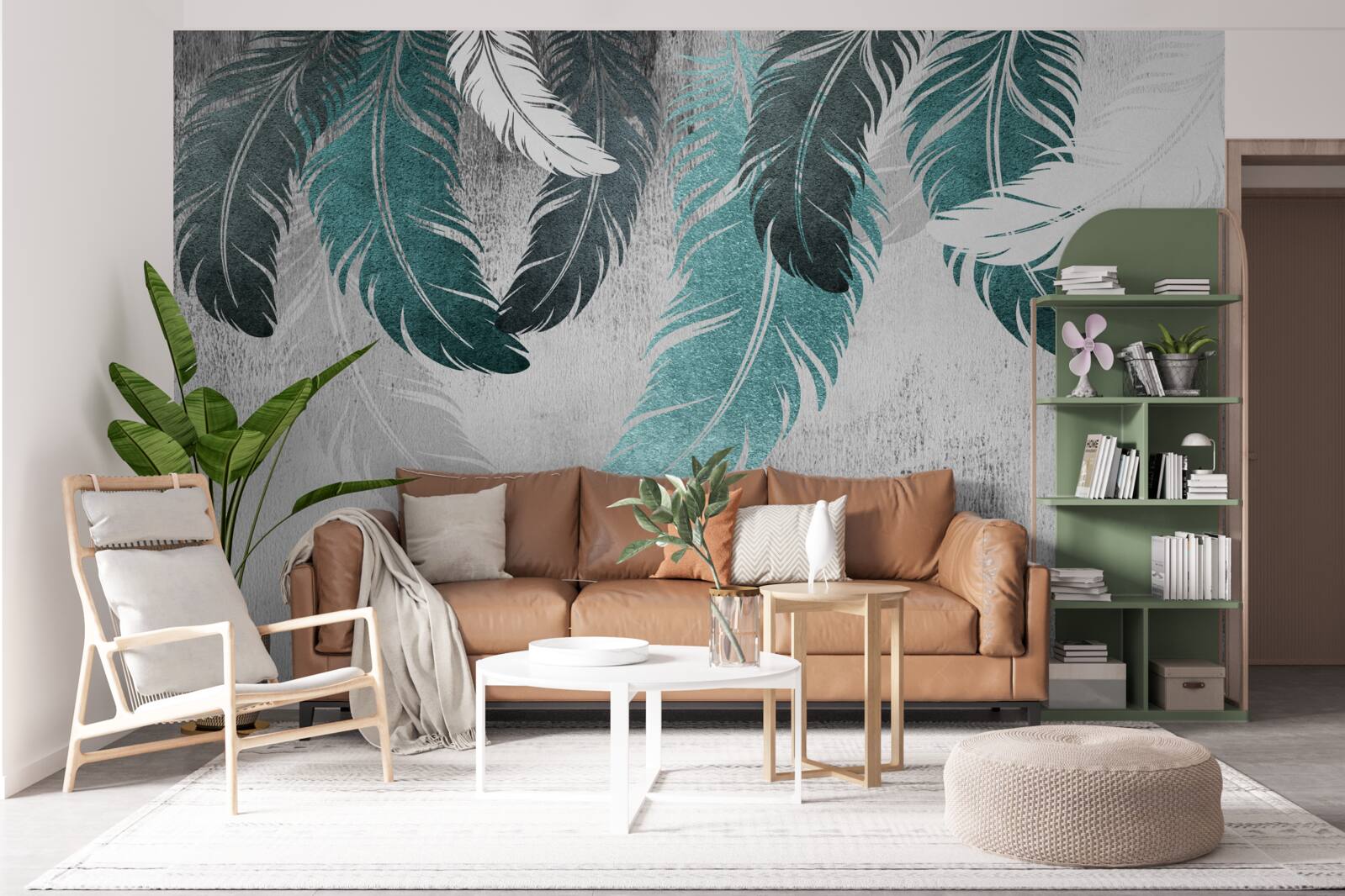 Papier peint les grandes feuilles pennées tombent