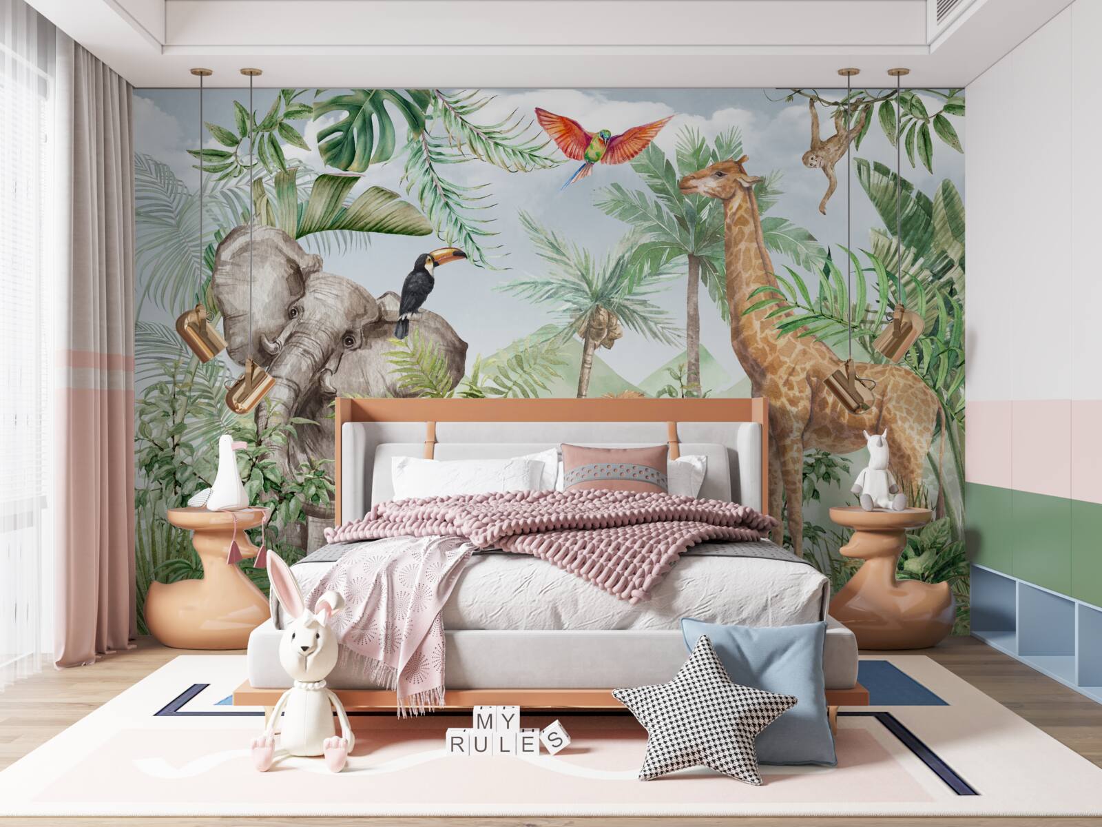 Papier peint animaux exotiques mignons