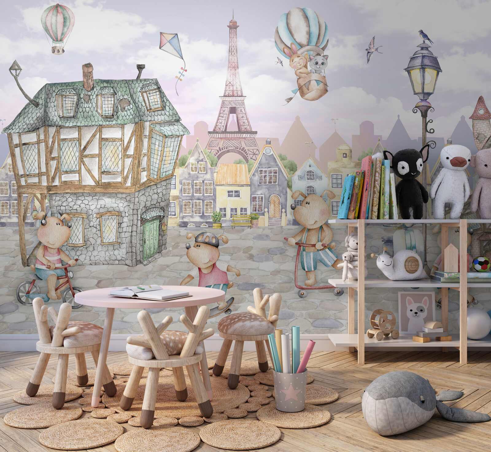 Papier peint ville des animaux