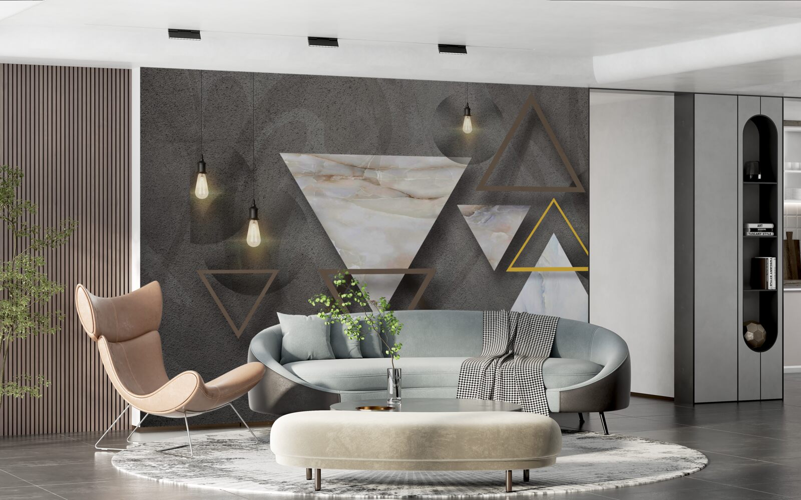 Papier peint triangles entre les bulbes