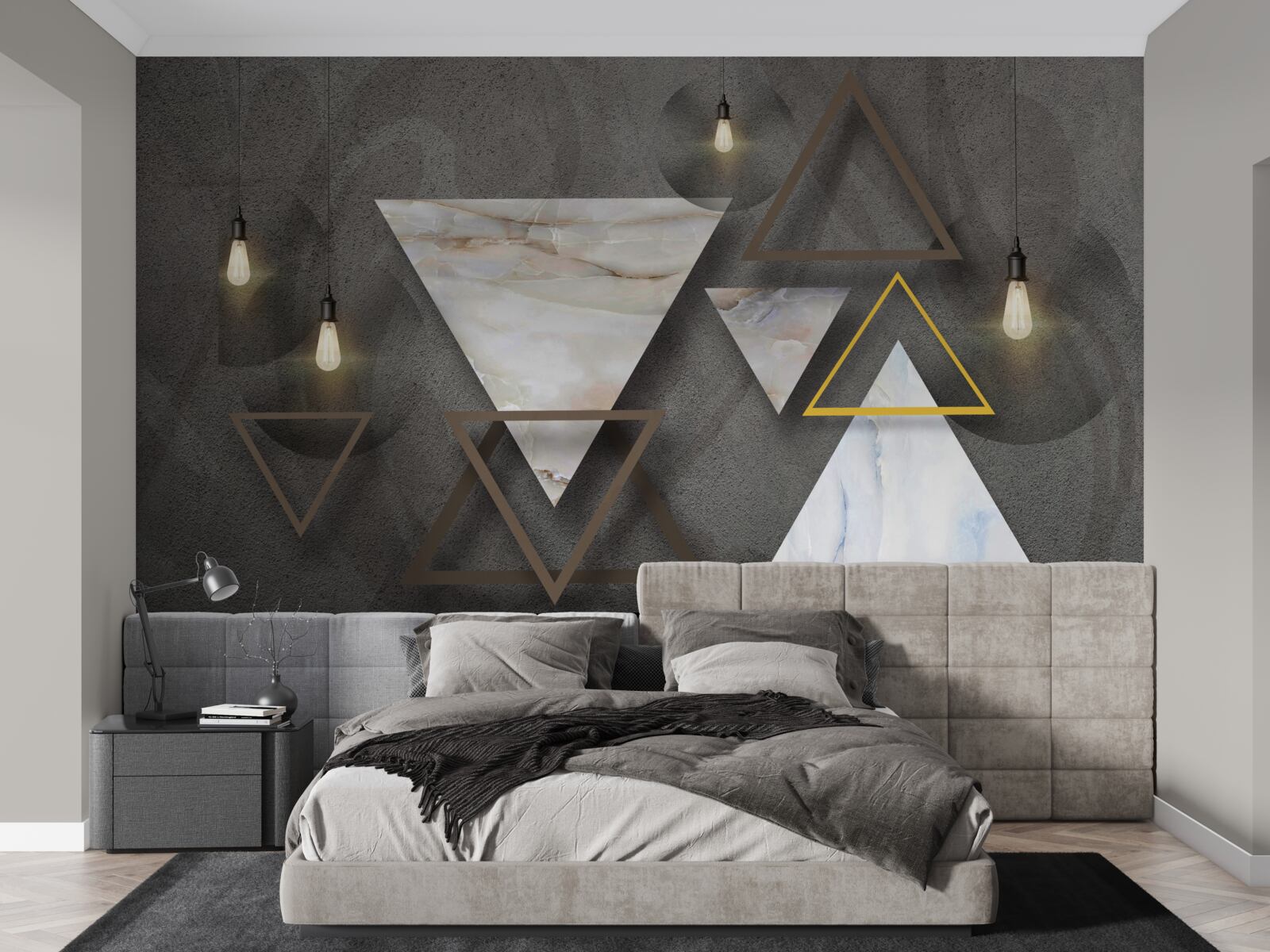 Papier peint triangles entre les bulbes