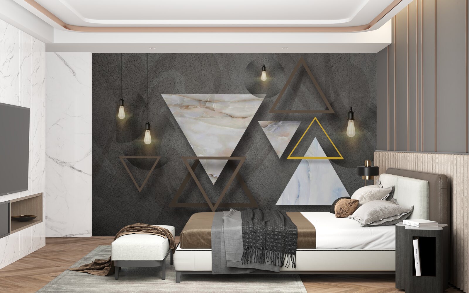 Papier peint triangles entre les bulbes