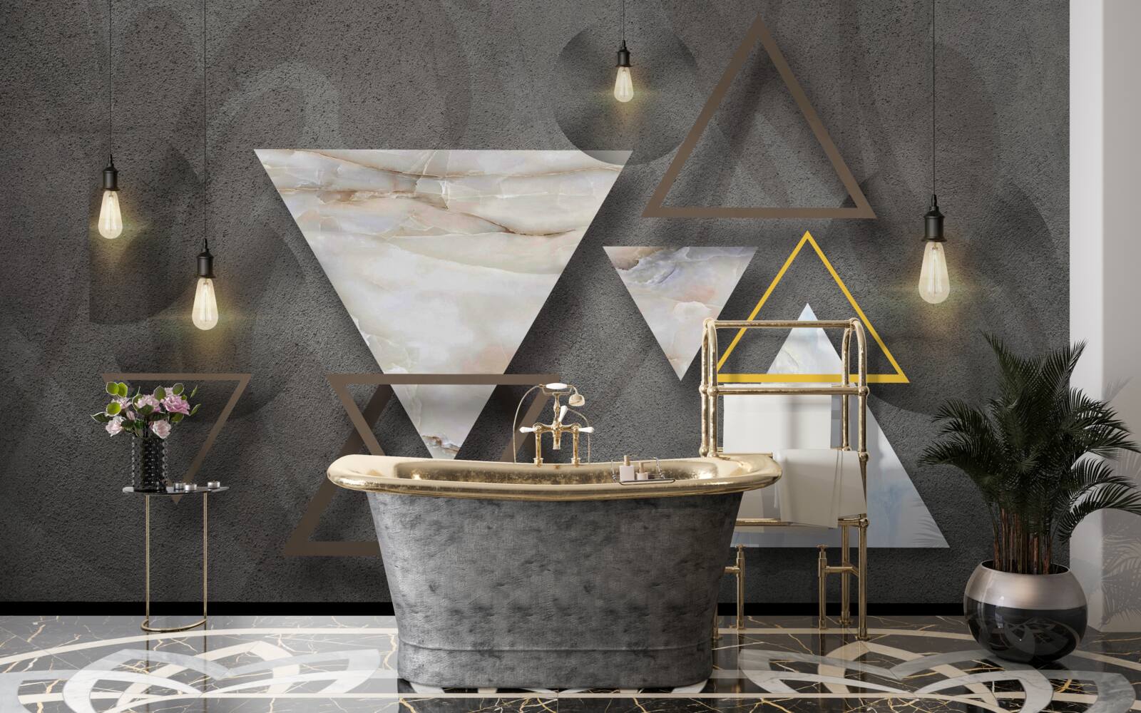 Papier peint triangles entre les bulbes