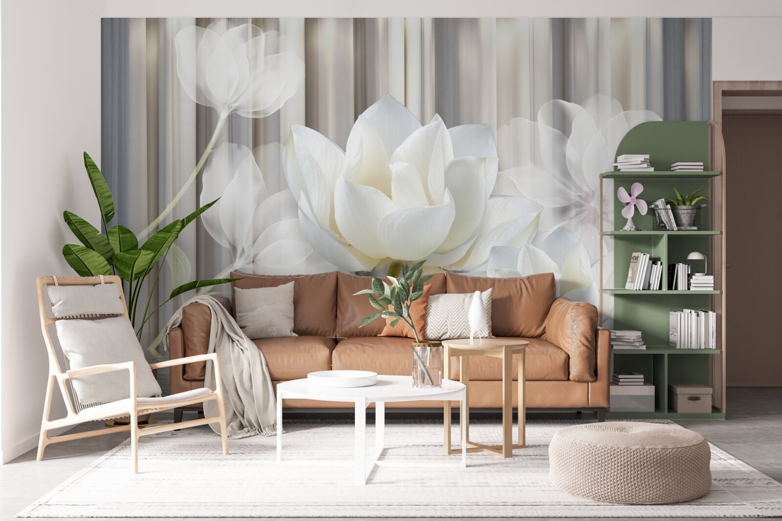 Papier peint tulipes blanches, légères comme l'air