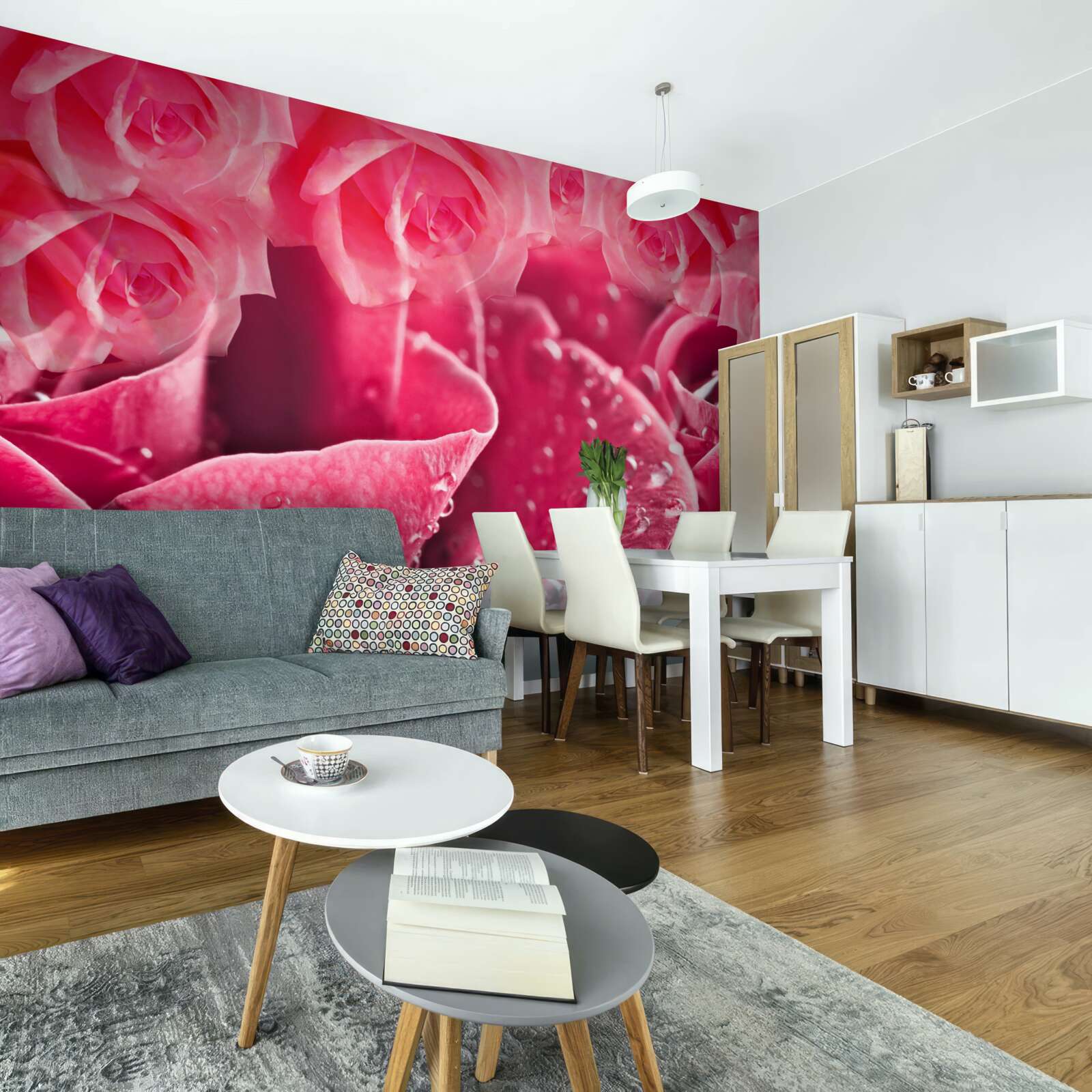 Papier peint gouttes de rosée sur une rose