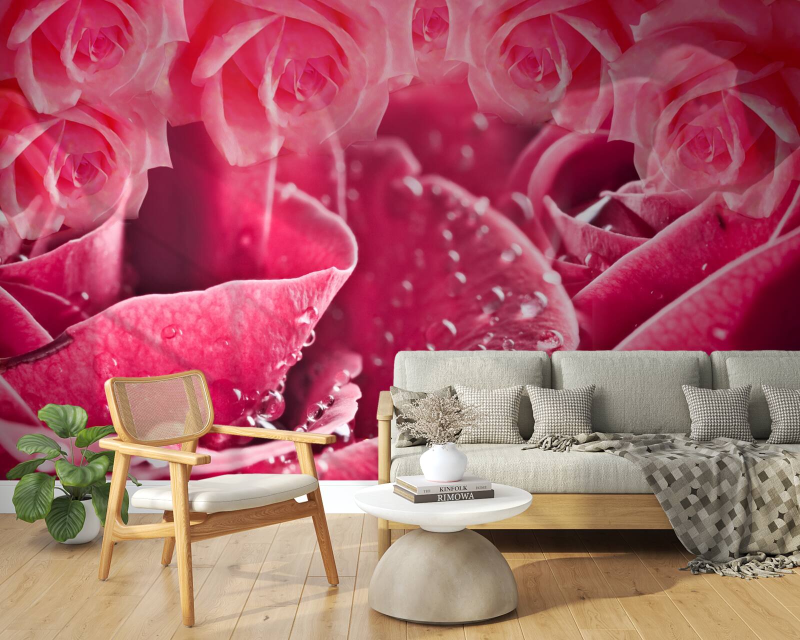 Papier peint gouttes de rosée sur une rose